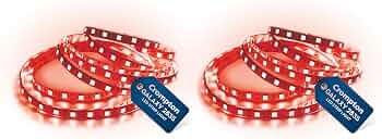 Buy Crompton 5 Meter LED Strip Light | Red Color, 300 LEDs Flexible Roll | Decorative & Energy Saving Accent Lighting | Plastic Build | Without Driver