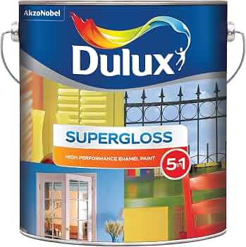 Dulux Supergloss 5 in 1 | Super-Premium Enamel Paint for Wood and Metal surfaces | Rich, Deep, and long lasting shine, Mirror like finish | Crack Resi