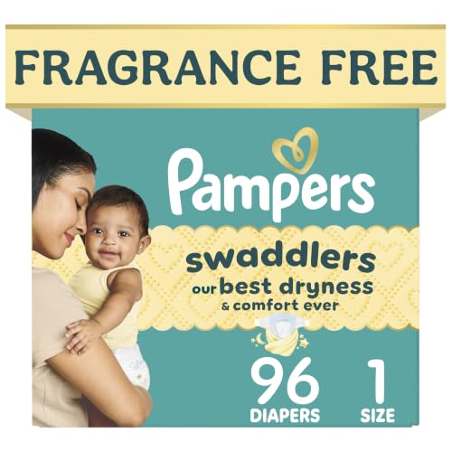 Pampers Swaddlers Diapers, Size 1 (8-14 lbs), 96 Count, @5,381