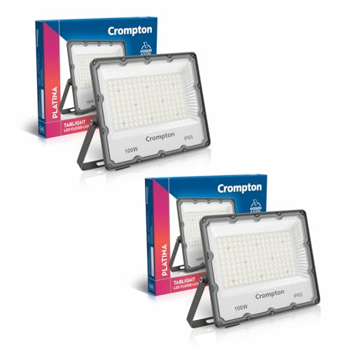 Crompton TabLight | Outdoor Waterproof LED Flood Lights | 100W Pack of 2 @3664