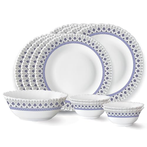Larah by Borosil Ocean Fluted Series Opalware Dinner Set @1219.