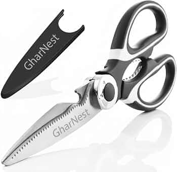 Multi Purpose Heigh Quality Kitchen Scissors | Premium Stainless Steel Food Shears for Meat, Chicken, Fish, Seafood, Vegetables & Herbs | Heavy Duty Kitchen Shears with Bottle Open