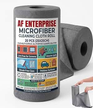 Reusable Microfiber Cleaning Cloth Roll 20 Sheets – Tearable Kitchen Cleaning Wipes, Ultra Absorbent, Lint-Free, Washable Up to 4000 Times, Eco-Friendly Paper Towel Replacement for