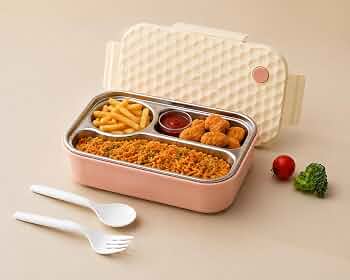 Aroma Insulated Stainless Steel Lunch Box with Clip Lock Lid, Airtight, Leak-Proof, Lightweight, 650 ml, for Office, School, Picnic and Travelling