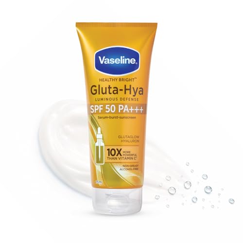 Vaseline Gluta Hya - Antioxidant SPF 50 PA+++ Sunscreen for Face & Body All | Glutathione & Hyaluronic Acid infused Sunscreen 175 ML