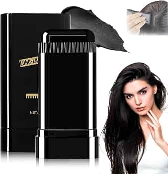 New Hair Color Comb Stick, Waterproof and Sweat-Proof Instant Hair Dye Stick Grey Hair Coverage for Men & Women, Easy Application (BLACK)