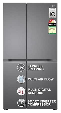 LG 655 L, 3 Star, Smart Inverter Double Door Side-By-Side Refrigerator @53740