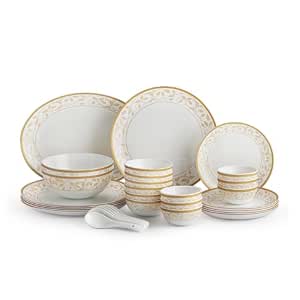 Cello Amber Gold Divine Series Opalware Dinner Set @1999