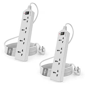 Sturlite Extension Board 2 Meter Cord | 4 Socket with Master Switch | 2400W 10A Spike Guard & Surge Protector |Durable Pure Copper Wire| Multi Plug Power Strip for Home & Office| W