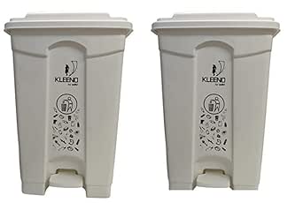 Cello Strong Plastic Step-On Pedal Garbage Dustbin 60 Ltr White & White (COMBO) : Amazon.in: Home & Kitchen