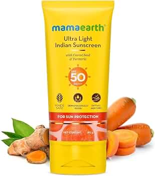 Mamaearth Ultra Light Indian Sunscreen with Carrot Seed & Turmeric