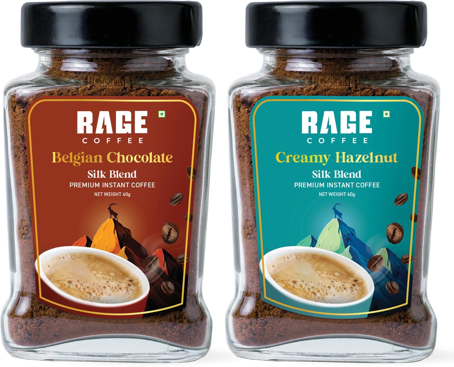 RAGE Silk Blend |Belgian Chocolate & Creamy Hazelnut, Premium Coffee Instant Coffee Price in India