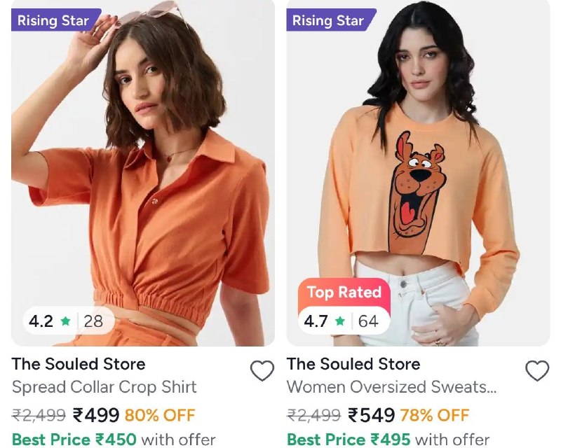 Myntra : Upto 81% Off On The Souled Store Clothing.