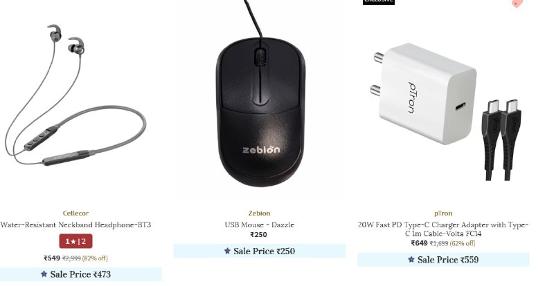 AJIO | SMARTER GADGETS. SHARPER PRICES - Portronics, SnapUp and more under 999