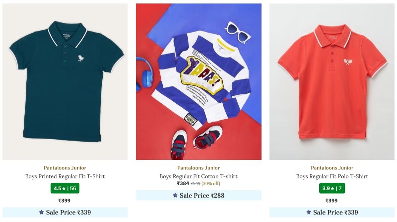 Ajio | PANTALOONS JUNIOR Tshirts Under ₹399