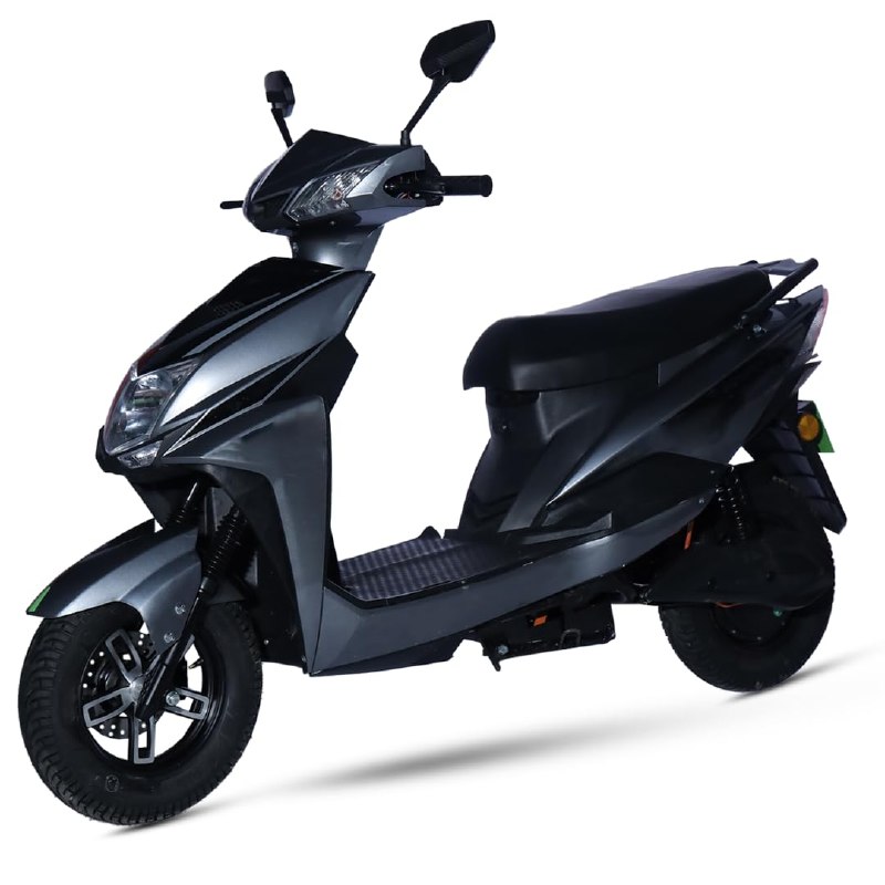 AMO Electric Scooter Single Light Lead Acid Low Speed -25kmph Range - 60-70 Km Non RTO in Grey with Portable Charger Ex-Showroom (Grey)
