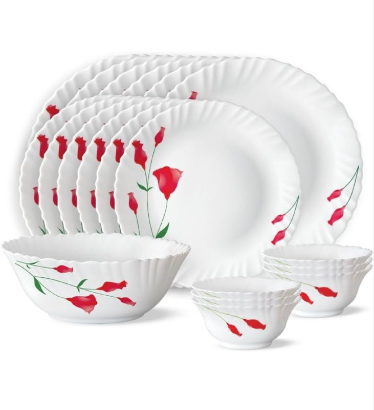 Larah by BOROSIL Diana Opalware Dinner Set, @1361.