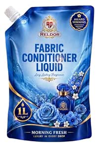 Morning Fresh Fabric Conditioner 1 L Refill Pack|| After Wash Liquid Fabric Softener - For Softness|| Shine & Long Lasting Freshness