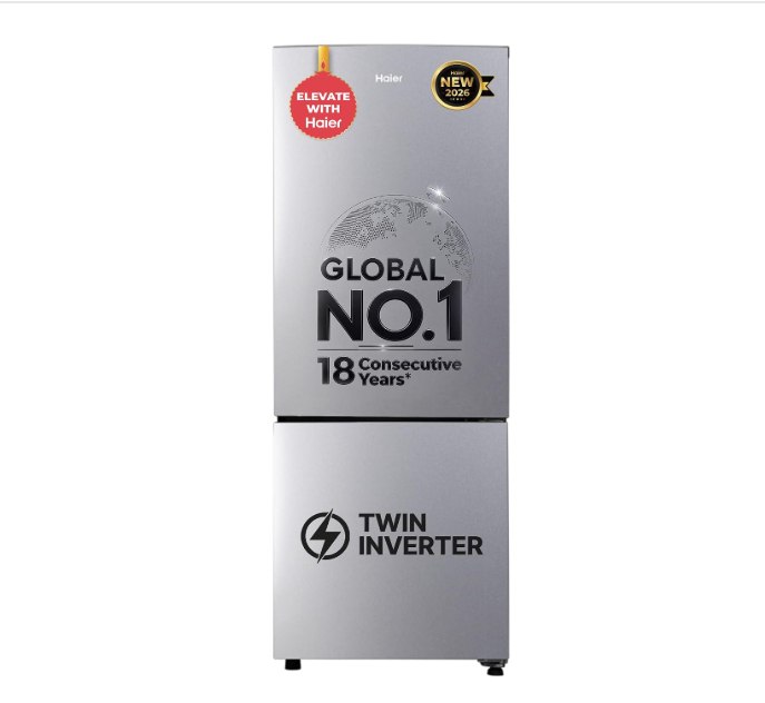 Haier 237L Twin Inverter Double Door Bottom Mount Refrigerator @19140