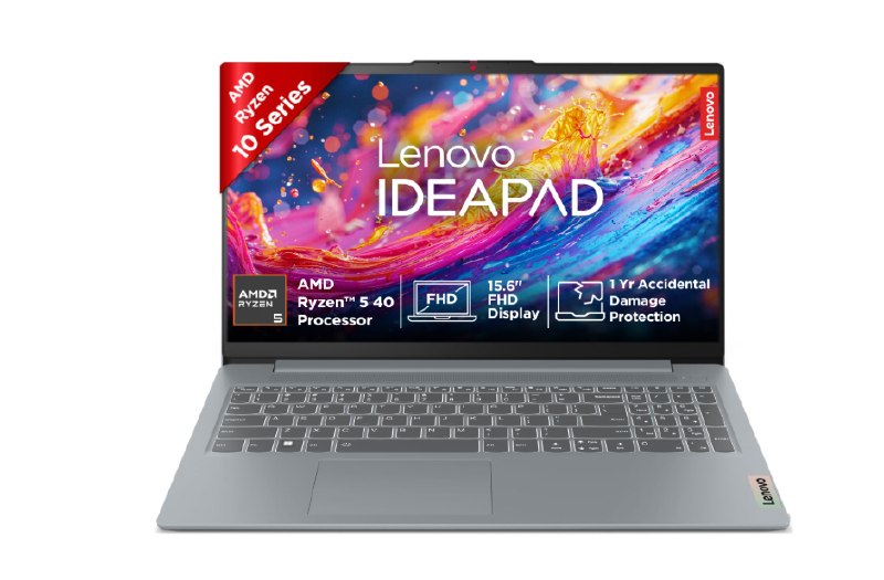 Lenovo IdeaPad Slim 3 AMD Ryzen 5 40 15.6" (39.6cm) FHD Thin and Light Laptop (8GB RAM/512GB SSD/Backlit Keyboard/Windows 11/Microsoft 365 Basic + Office 2024/Grey/1.6Kg), 82XQ01WC