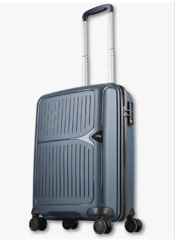 Footloose by VIP Head Spin 8-Wheel Cabin Hard Case Trolley Bag, Grey Durable Polypropylene Case, Lightweight, Combination Lock, Sturdy Zipper, Compact Travel Luggage, 3-Year Global
