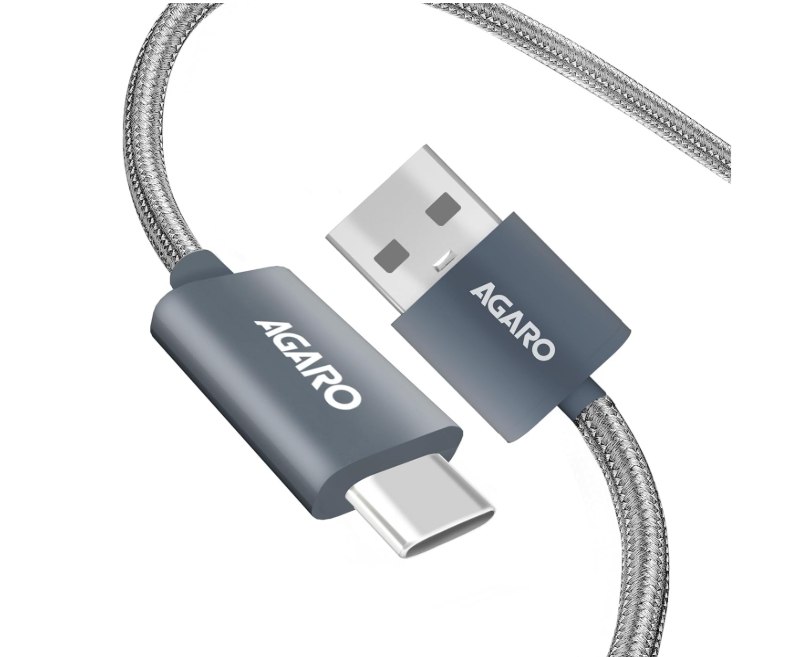 AGARO USB-A to Type C Cable, Nylon Braided @160