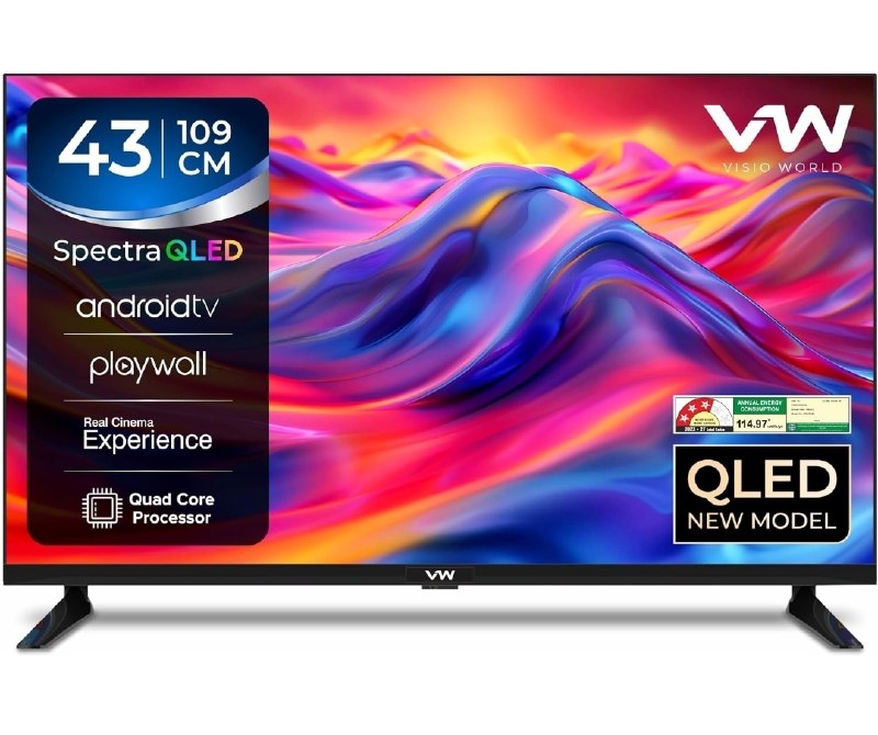 VW 109 cm (43 inches) Full HD Smart QLED Android TV @12599(Effective)