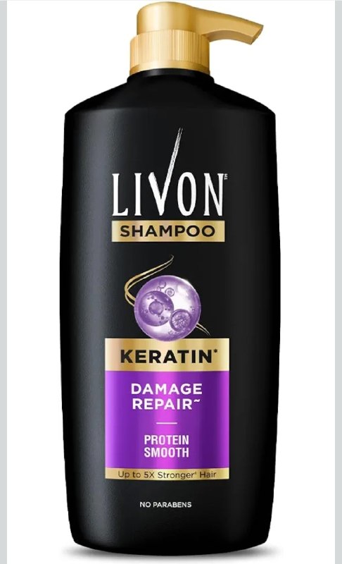 Livon Keratin Shampoo for Women & Men | Repairs Damaged Hair | Smooth & 5x Stronger Hair | No Parabens | 1L