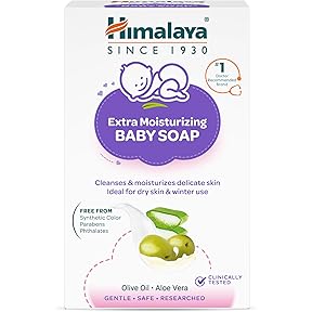 Himalaya Extra Moisturizing Baby Soap for Dry Skin | B3G1-125g Helps Lock In Moisture With Aloe-Milk Moisture Complex of Almond & Olive Oil | Clinically Tested | No. 1 Doctor Recom