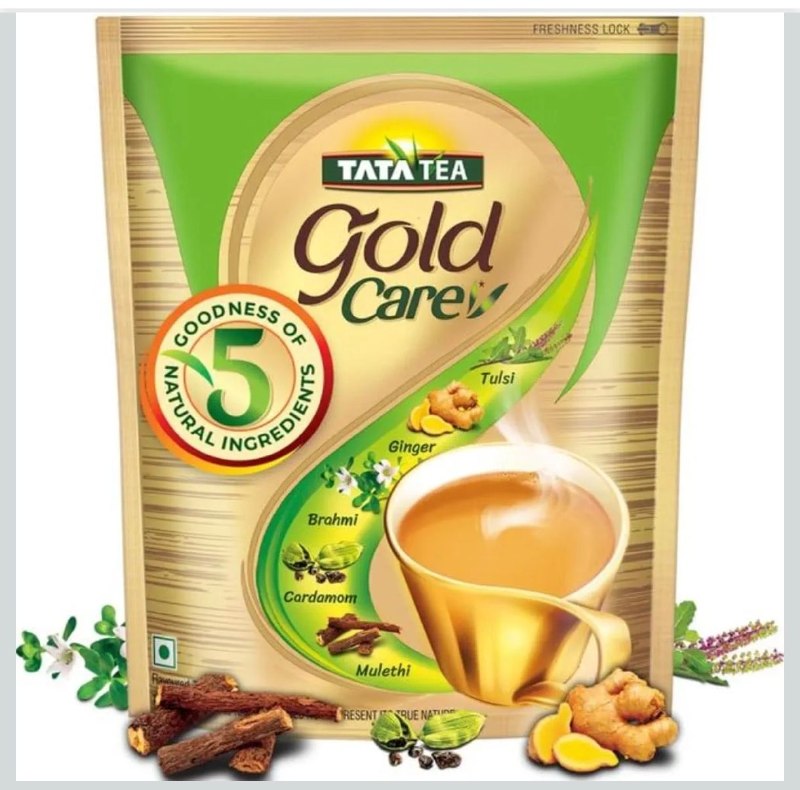 Tata Tea Gold Care 1kg, Rich in Taste, Goodness of Elaichi, Ginger, Tulsi, Brahmi & Mulethi, Black Tea, Loose Leaves