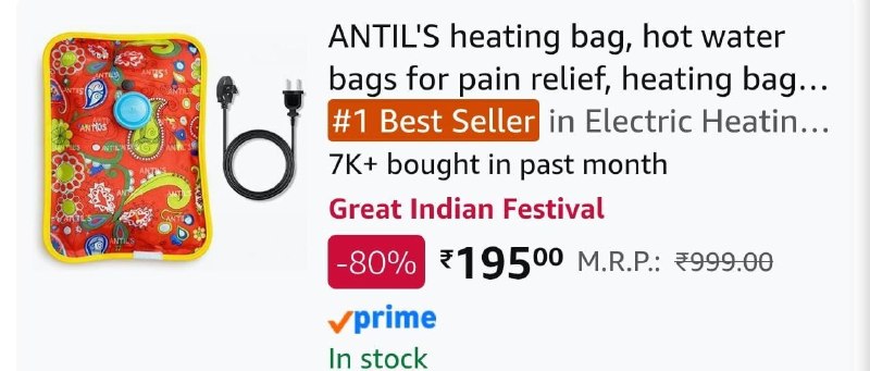Heating Bag @195 + Coupon