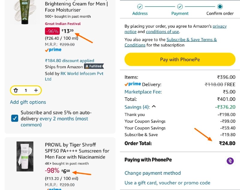 Add Both | Apply Coupon + Subscribe & Save In Checkout Price Will Be ₹24/-