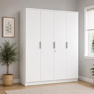 Nilkamal Joyce 4 Door Wooden Wardrobe for Bedroom at 18590 + Bank Discount offers.