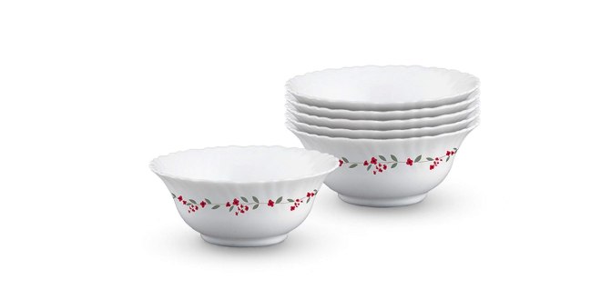 Larah by BOROSIL Opalware Veg Bowl - Set @325.