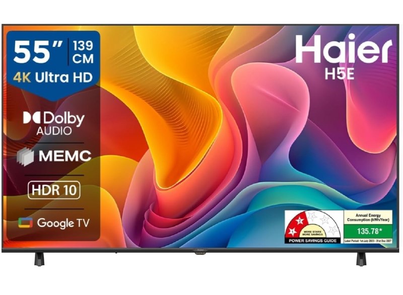 Haier H5E Series 139cm (55) 4K Ultra HD Smart LED Google @31,340