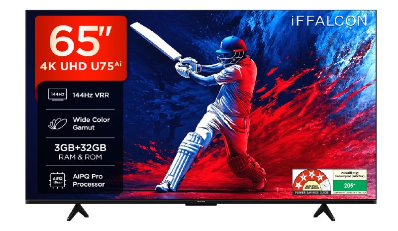iFFALCON 164 cm (65 Inches) 4K UHD Smart LED Google TV @35999(Effective)