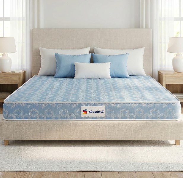 Sleepwell Ortho Mattress | King Size 72x72x10 Inch | Medium Firm Orthopedic Spine Support @12326