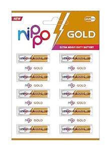 Amazon: Upto 45% OFF on Nippo Batteries + Apply Coupons · •⁠ ⁠Nippo Gold AA Batteries – Pack of 10 @ ₹134 — •⁠ ⁠Nippo Gold AA Batteries – Pack of 10 @ ₹134 · •⁠ ⁠Nippo Thor AAA Alk