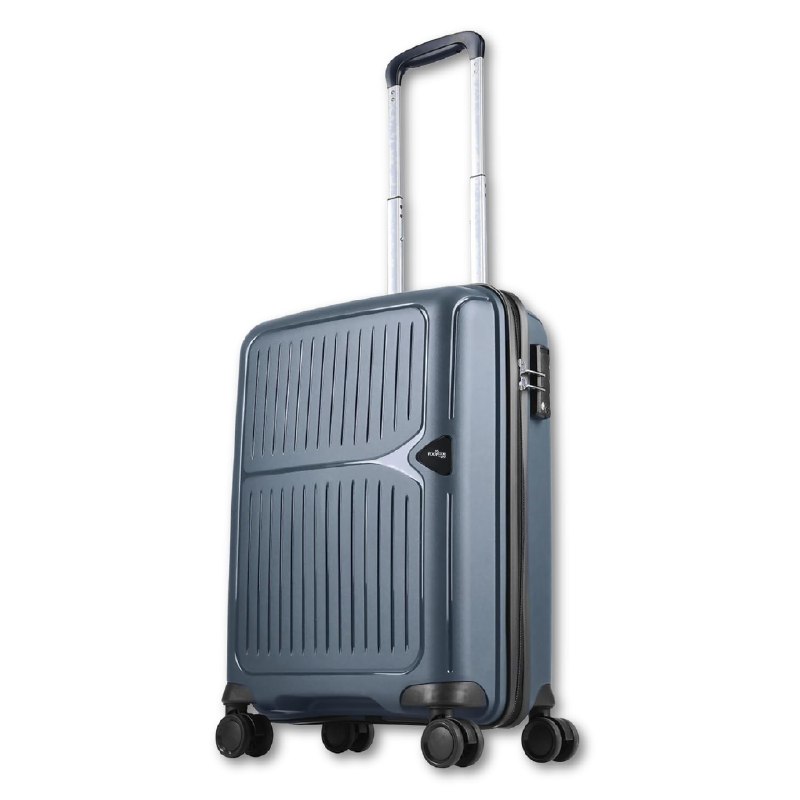 Footloose by VIP Head Spin 8-Wheel Cabin Hard Case Trolley Bag, Grey Durable Polypropylene Case, Lightweight, Combination Lock, Sturdy Zipper, Compact Travel Luggage, 3-Year Global