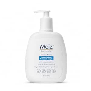 Amazon: Upto 32% OFF on Moiz Skincare + Apply Coupon · Cleansing Lotion 200ml @338 — Cleansing Lotion 200ml @338 · Hydro Boost Face & Body Cream 500g @₹818