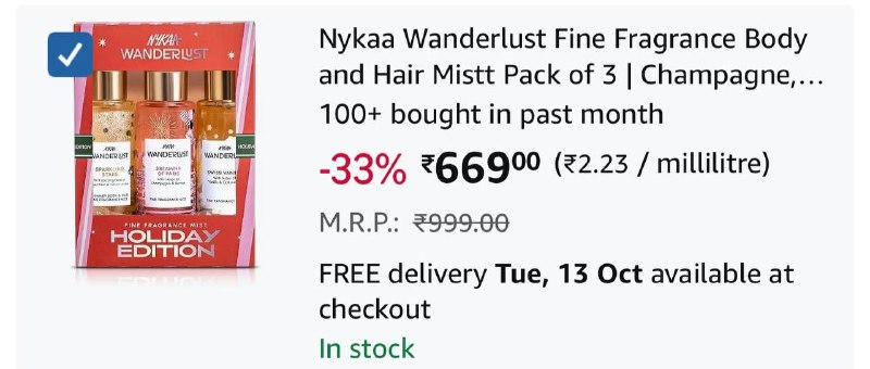 Grab Fast : Nykaa Wanderlust Fine Fragrance Body and Hair Mistt Pack of 3 @ 649 (Apply Coupon)