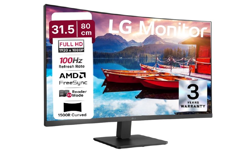 LG 80 cm Full HD Curved PC Monitor @10,800