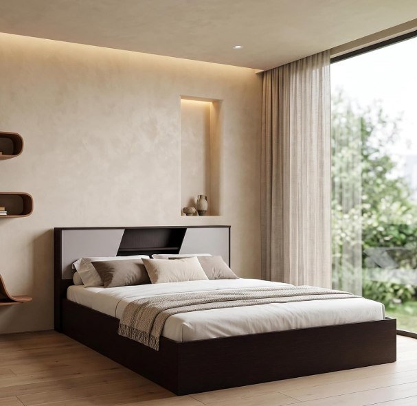 Interio by Godrej Hannah King Size Engineered Wood Bed @17790 + Bank Discount Offers.