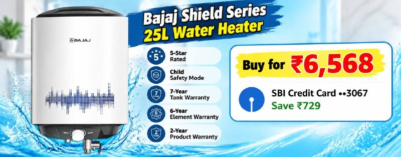 Bajaj New Shakti 25L Storage Water Heater @6568*