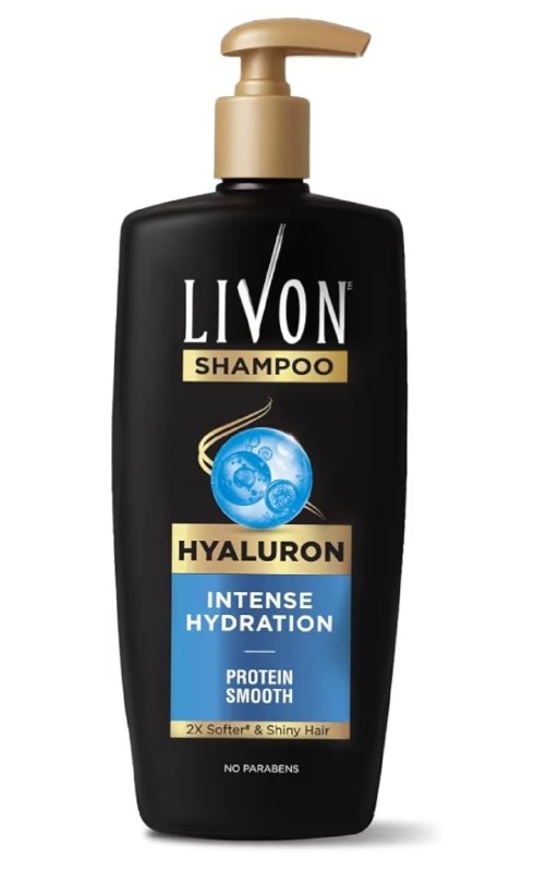 Livon Hyaluron Shampoo for Women & Men | Hydrates Dry & Dull Hair | 2x Soft & Shiny Hair | No Parabens | 650ml