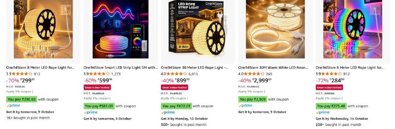 Loot : Rope Light Starts @299.