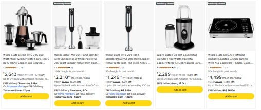 Amazon: Upto 71% OFF on Wipro Kitchen Appliances
