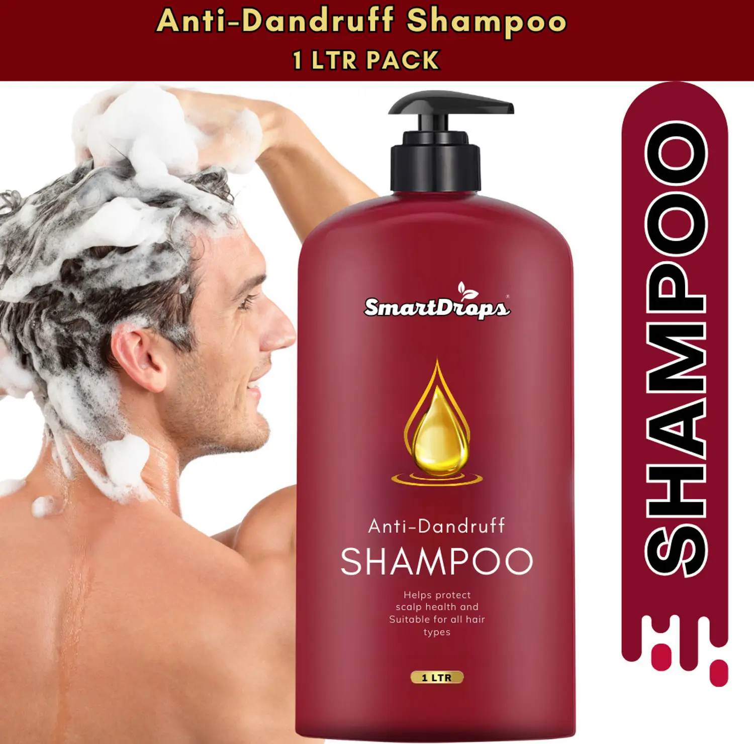smartdrops Smooth & Silky Anti Dandruff Shampoo for Softer and Smoother Hair