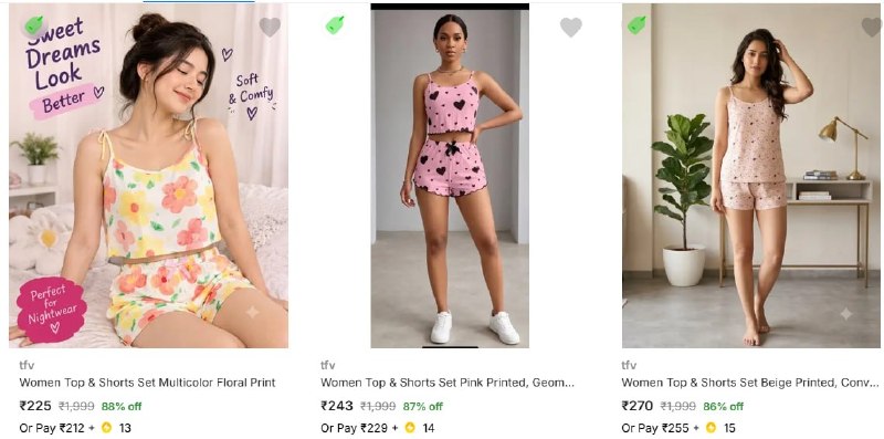 Flipkart | Upto 88% Off - TFV Women Night Suits