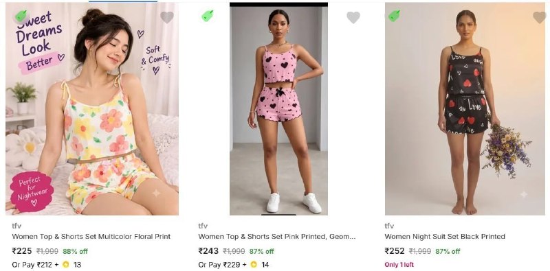 Flipkart | Upto 88% Off - TFV Women Night Suits